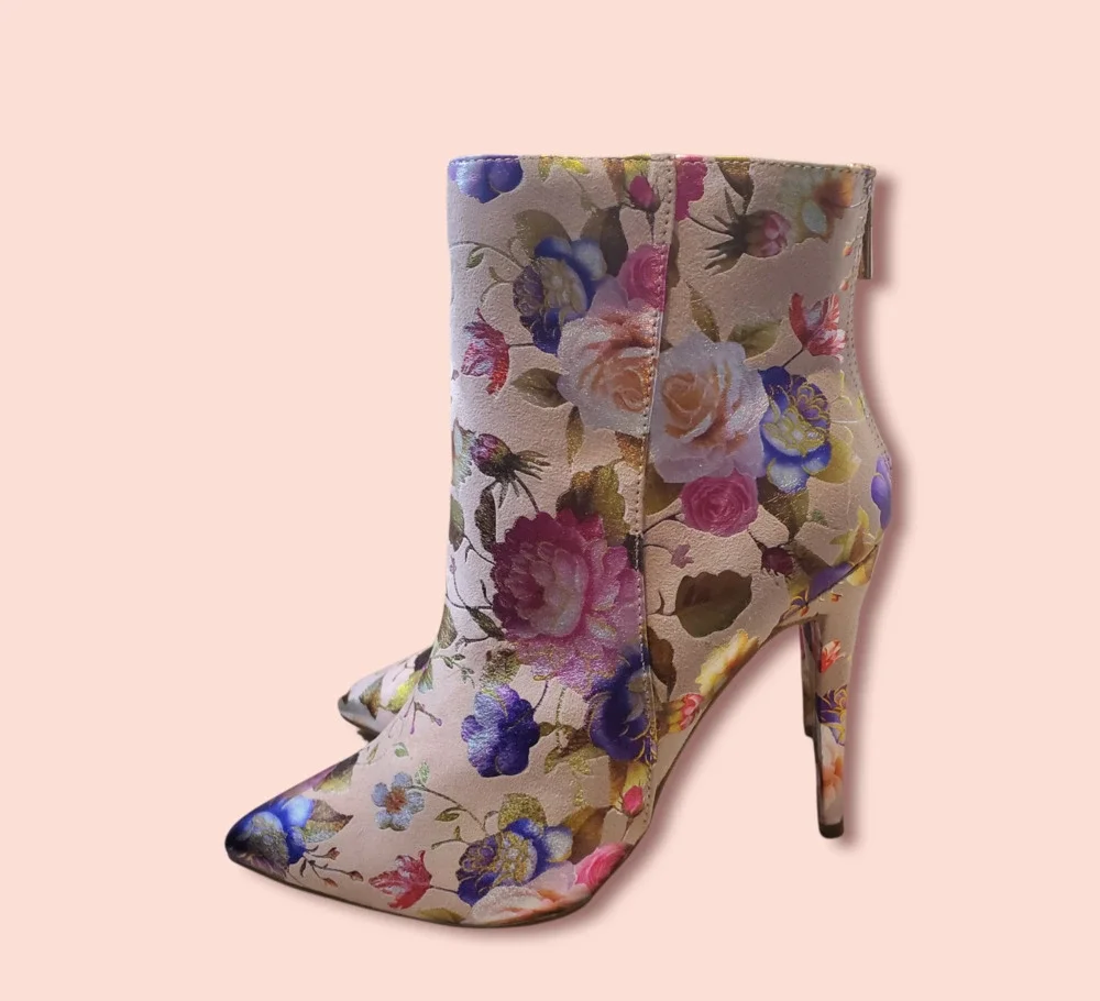 🎉⭐HOST PICK⭐🎉 Beautiful Blush Foil Flower Booties - Picture 5 of 9